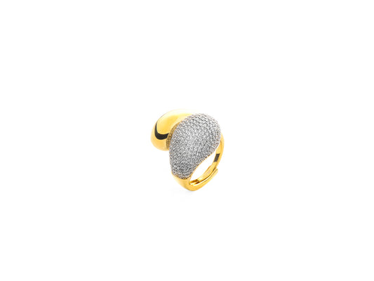 ANELLO OTTONE ORO ZIRC BIANC