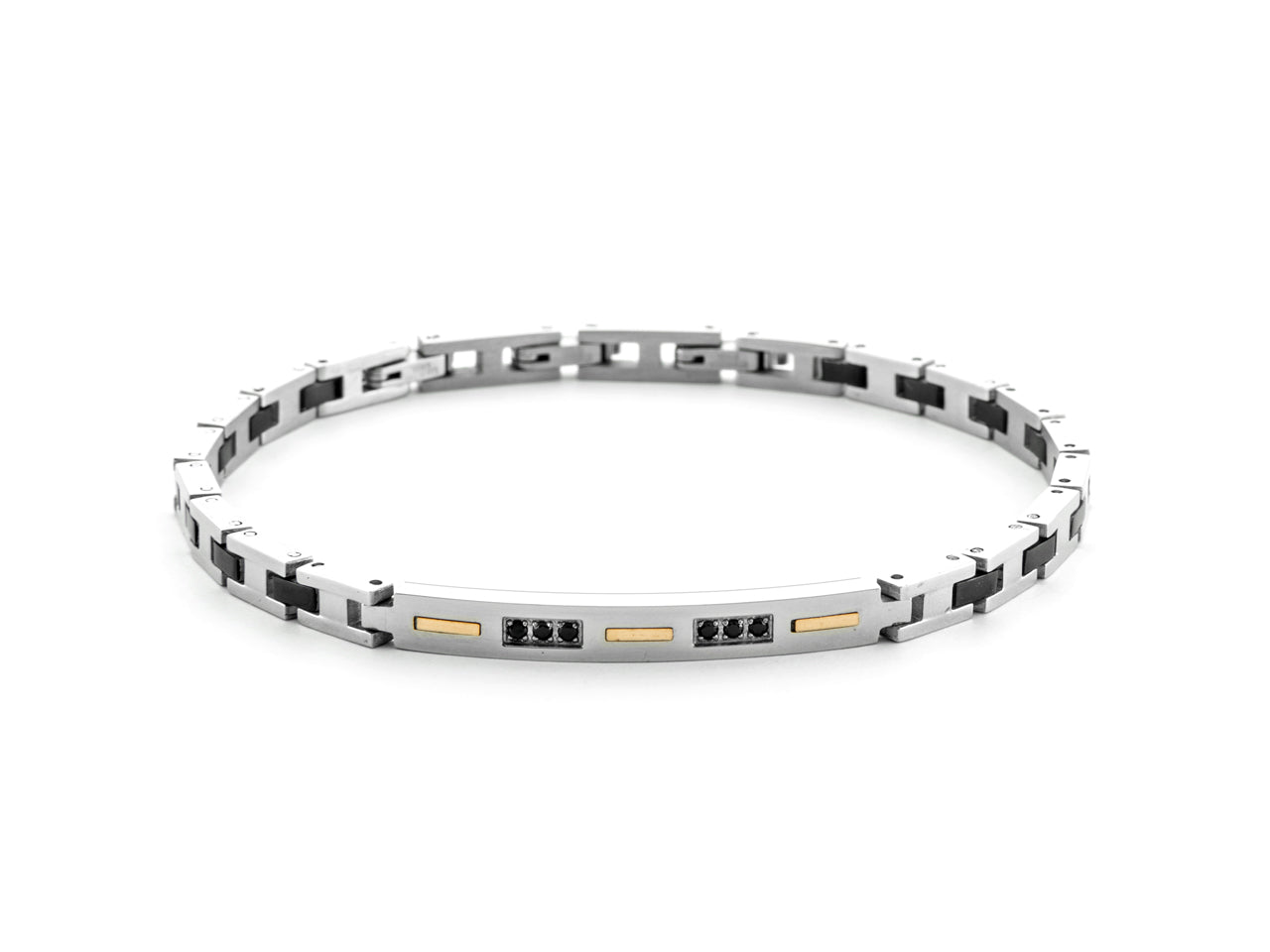BR ACCIAIO,SPIN NERI E ORO 18K