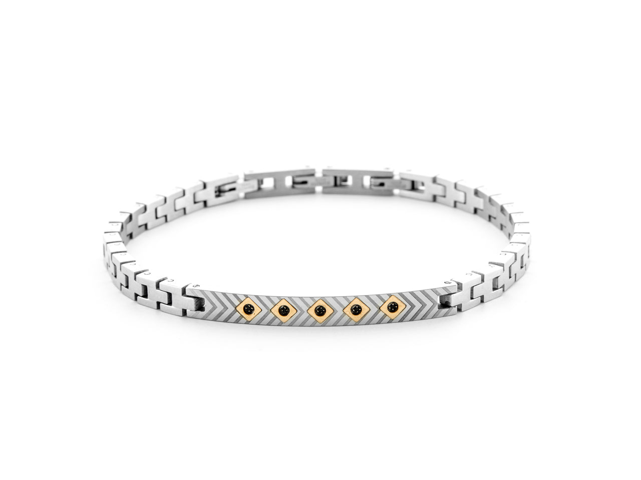 BR ACCIAIO,SPIN NERI E ORO 18K