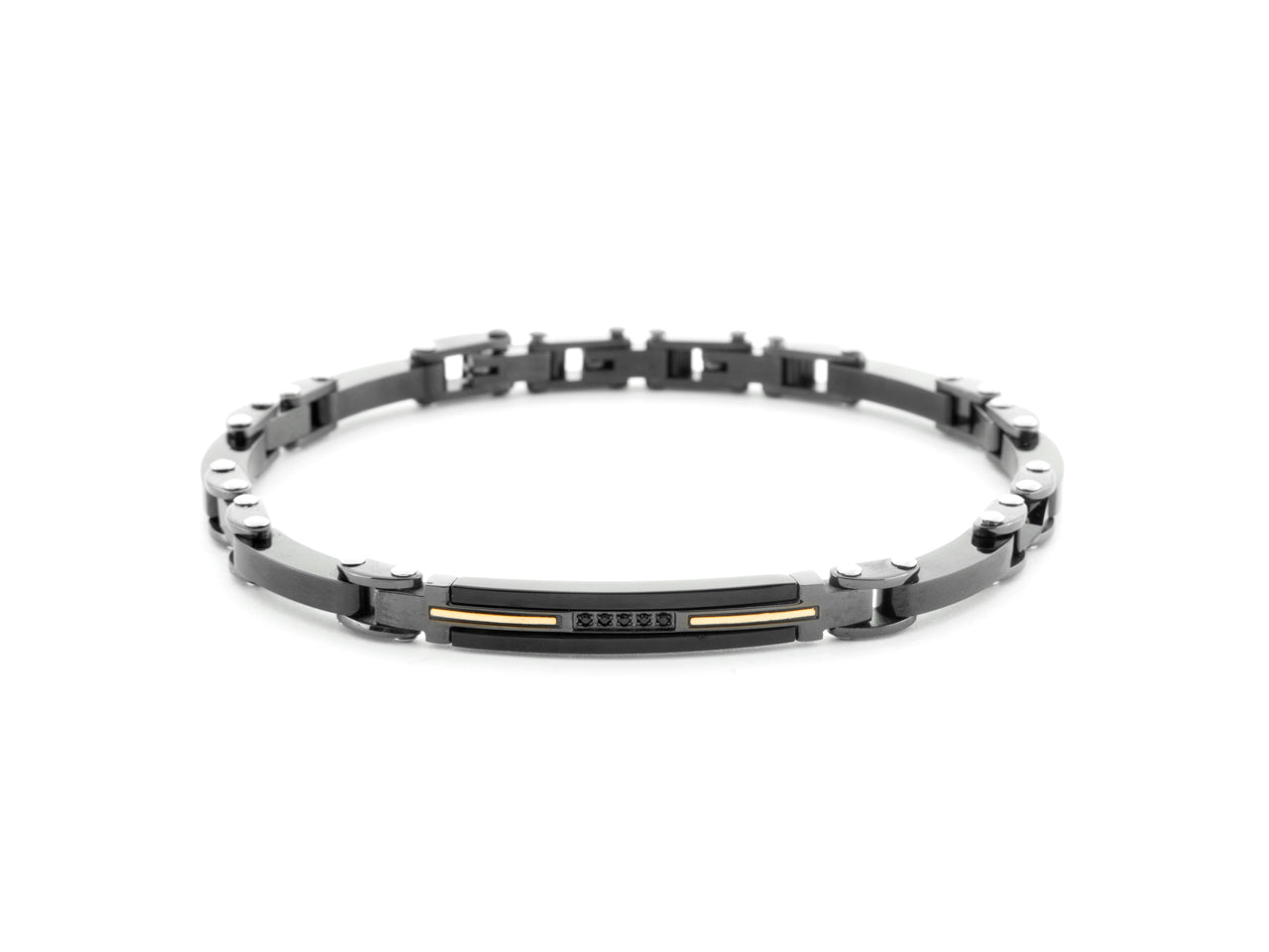 BR GUN PVD,SPIN NERI E ORO 18K