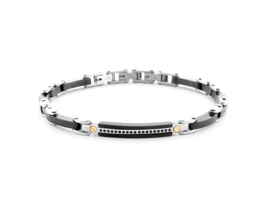 BR CERAMIC,SPIN NERI E ORO 18K