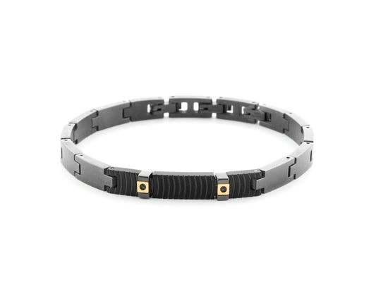 BR TARGA N,SPIN NERI E ORO 18K