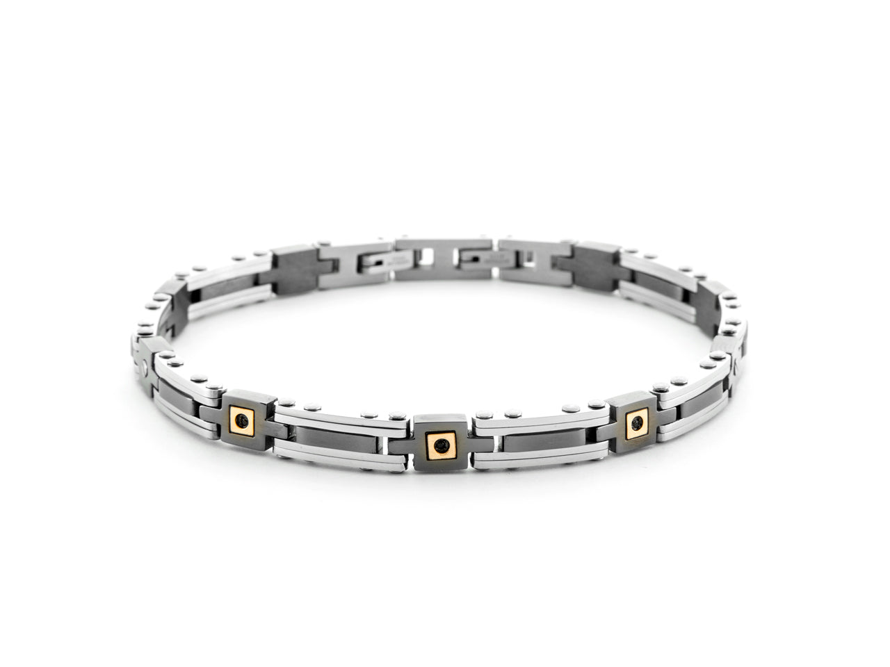BR GUN PVD,SPIN NERI E ORO 18K