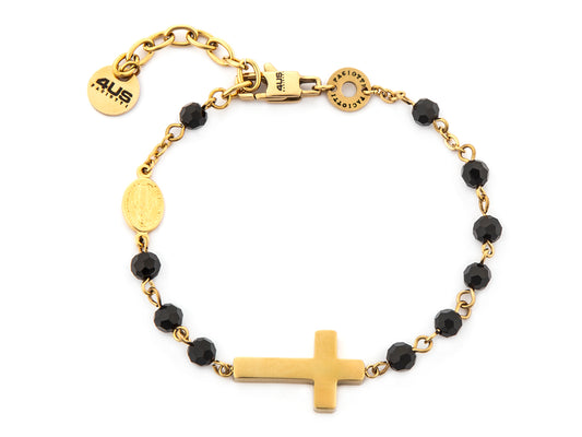 BR ROSARIO PVD ORO E VETRO NER