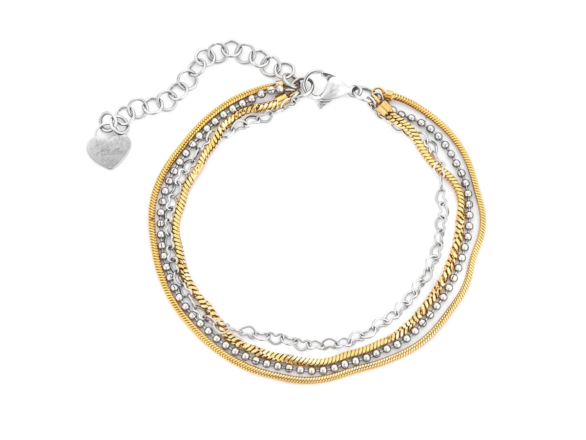 BRACCIALE ACCIAIO E PVD ORO
