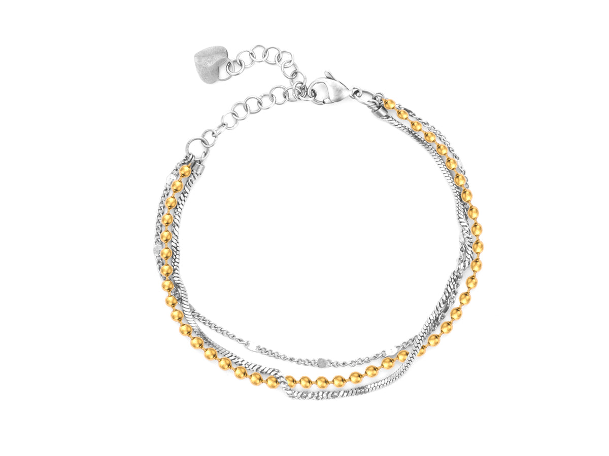 BRACCIALE ACCIAIO E PVD ORO