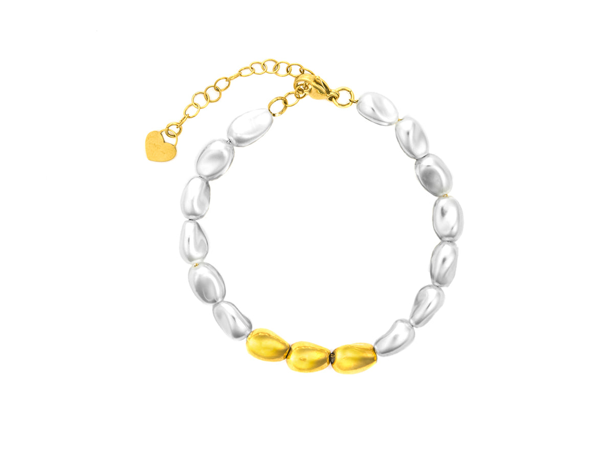 BR ACC PVD ORO PERLE BIANCHE