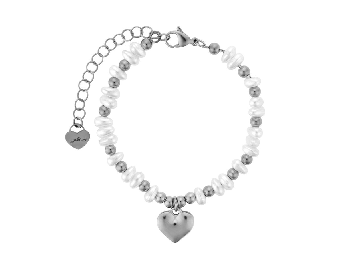 BRACC ACCIAIO PERLE BIANCHE
