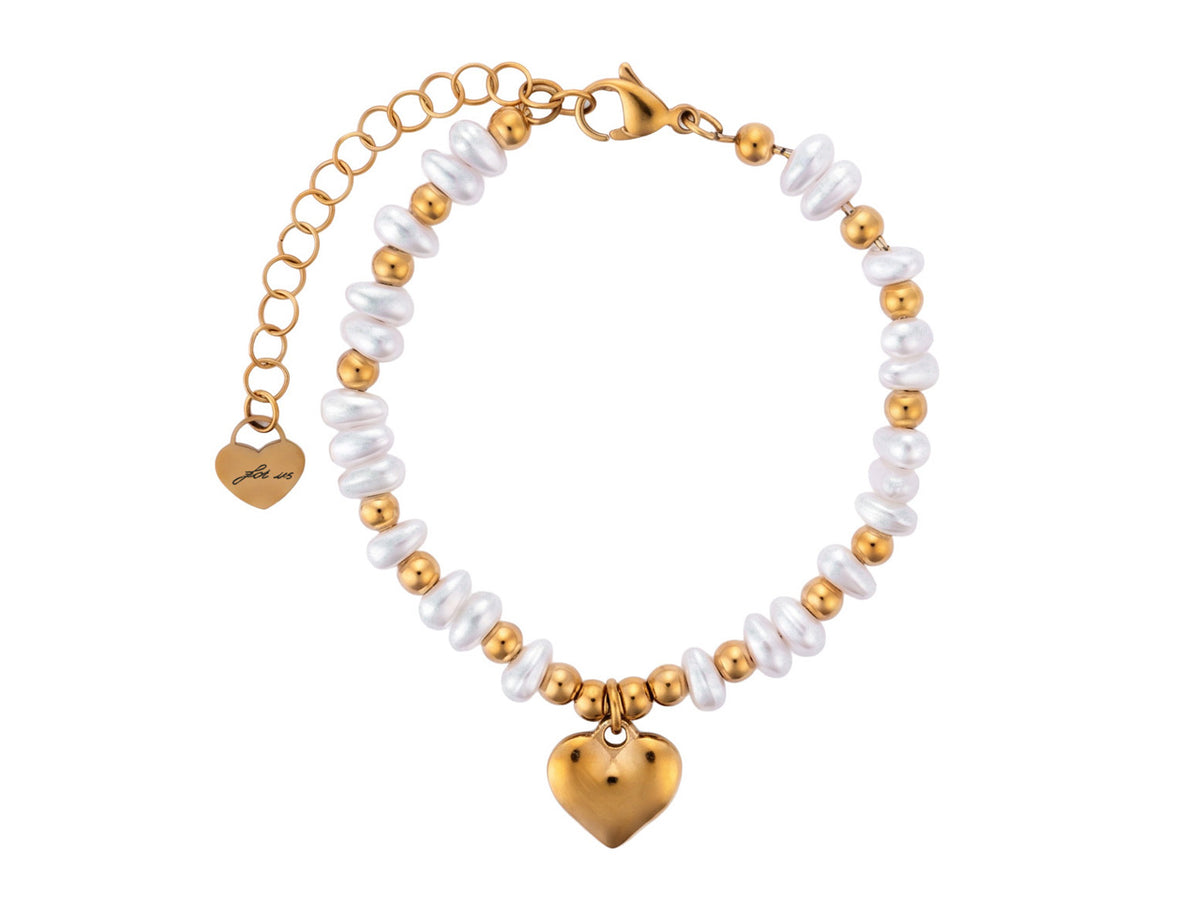 BRACC ACC PVD ORO PERLE BIANC