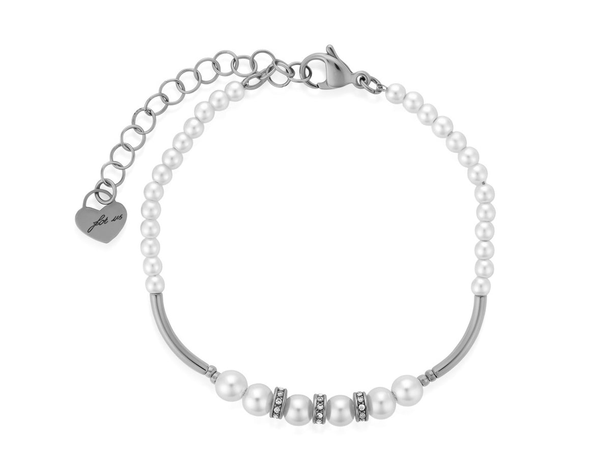 BRACC ACC PERLE ZIRCONI BIANCH
