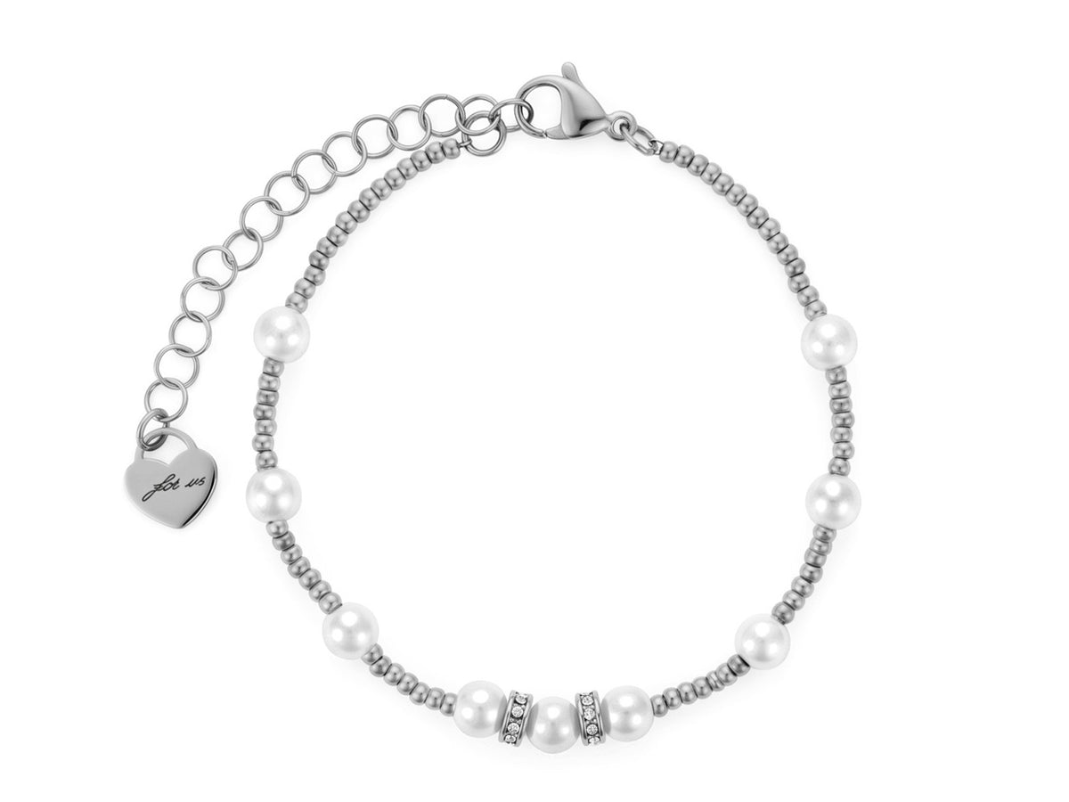 BRACC ACC PERLE ZIRCONI BIANCH