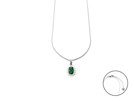 CL ARG PENDENTE OVALE VERDE
