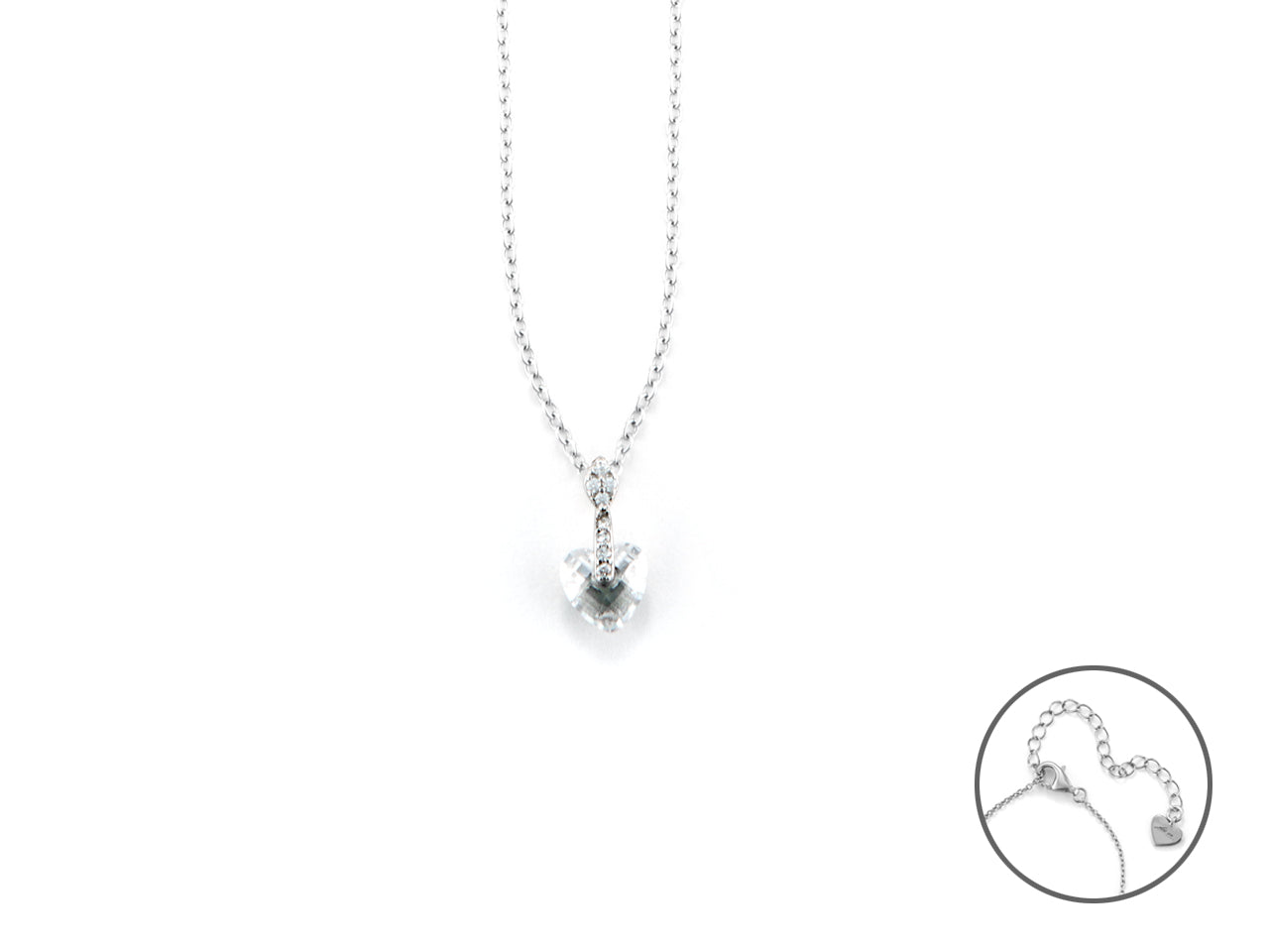 CL RODIO CUORE ZIRCONE BIANCO