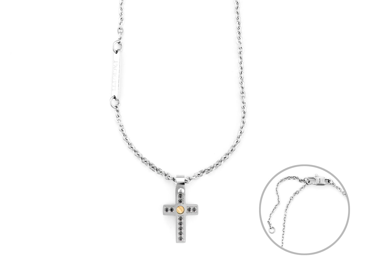 CL CROCE SPIN NERI E ORO 18K