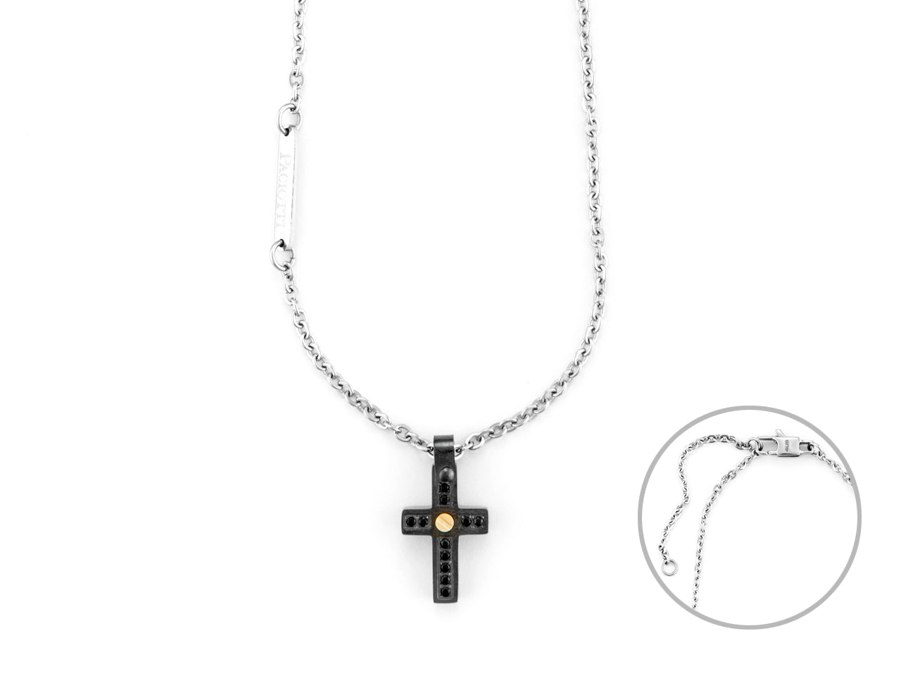 CL CROCE SPIN NERI E ORO 18K