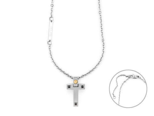 CL CROCE SPIN NERI E ORO 18K