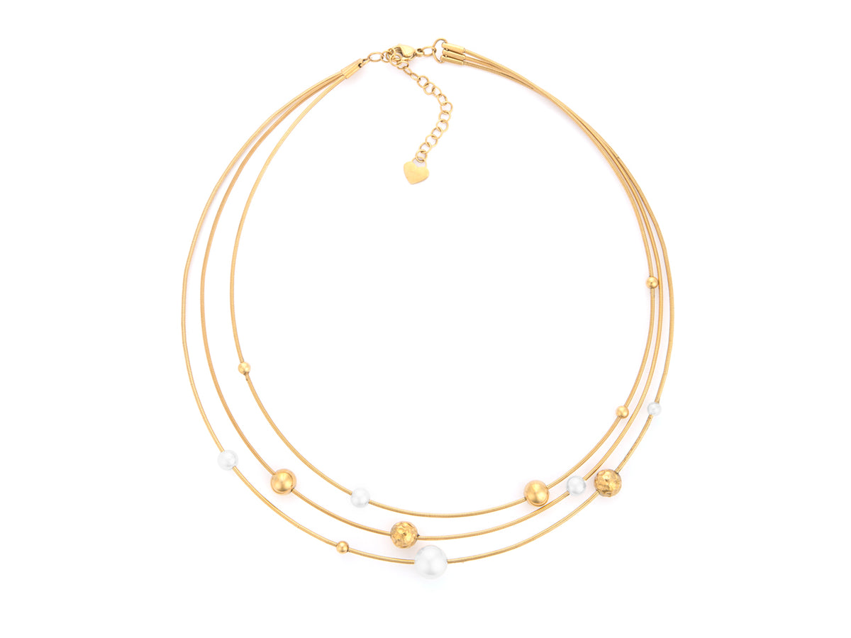 COLL ACC PVD ORO PERLE BIANCHE
