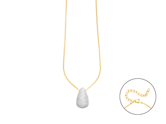 COLLANA OTTONE ORO ZIRC BIANC