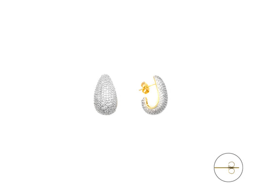 ORECCH OTTONE ORO ZIRC BIANCHI