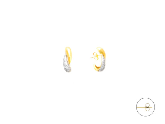 ORECCH OTTONE ORO ZIRC BIANCHI