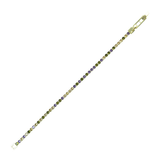 Bracciale Tennis in metallo anallergico con vera placcatura in oro e zirconi cubici Mix