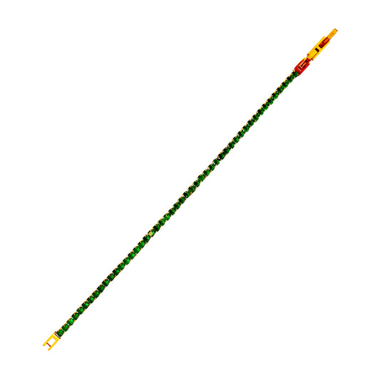 Bracciale Tennis in Acciaio e cristalli Verdi – BC6008V