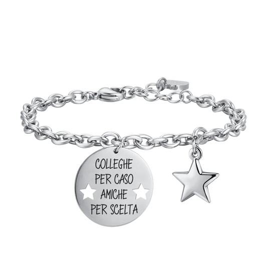 BRACCIALE DONNA IN ACCIAIO COLLEGHE PER CASO AMICHE PER SCELTA