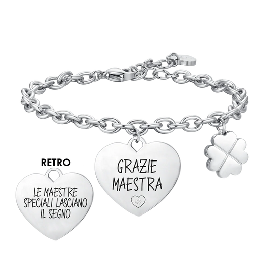 BRACCIALE DONNA IN ACCIAIO GRAZIE MAESTRA