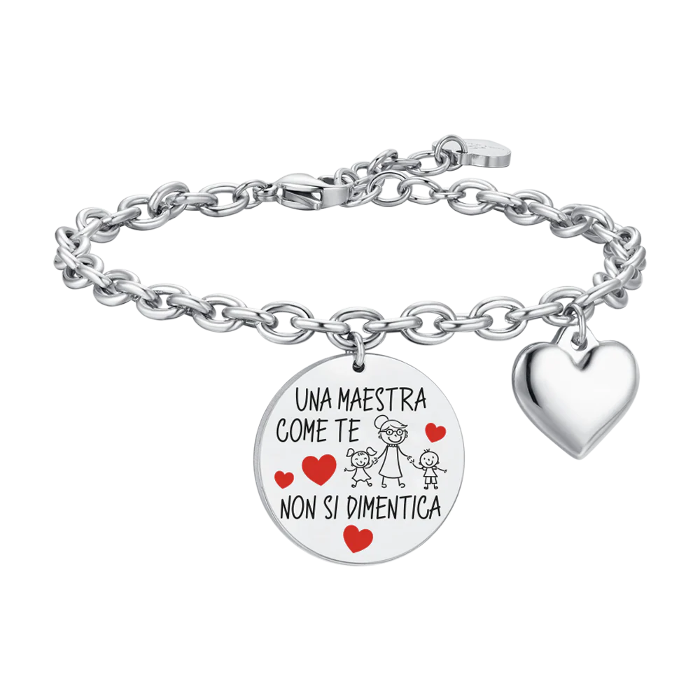 BRACCIALE DONNA IN ACCIAIO UNA MAESTRA COME TE NON SI DIMENTICA
