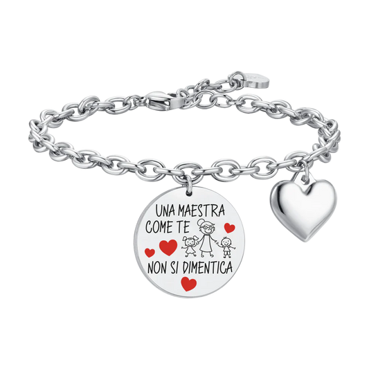 BRACCIALE DONNA IN ACCIAIO UNA MAESTRA COME TE NON SI DIMENTICA