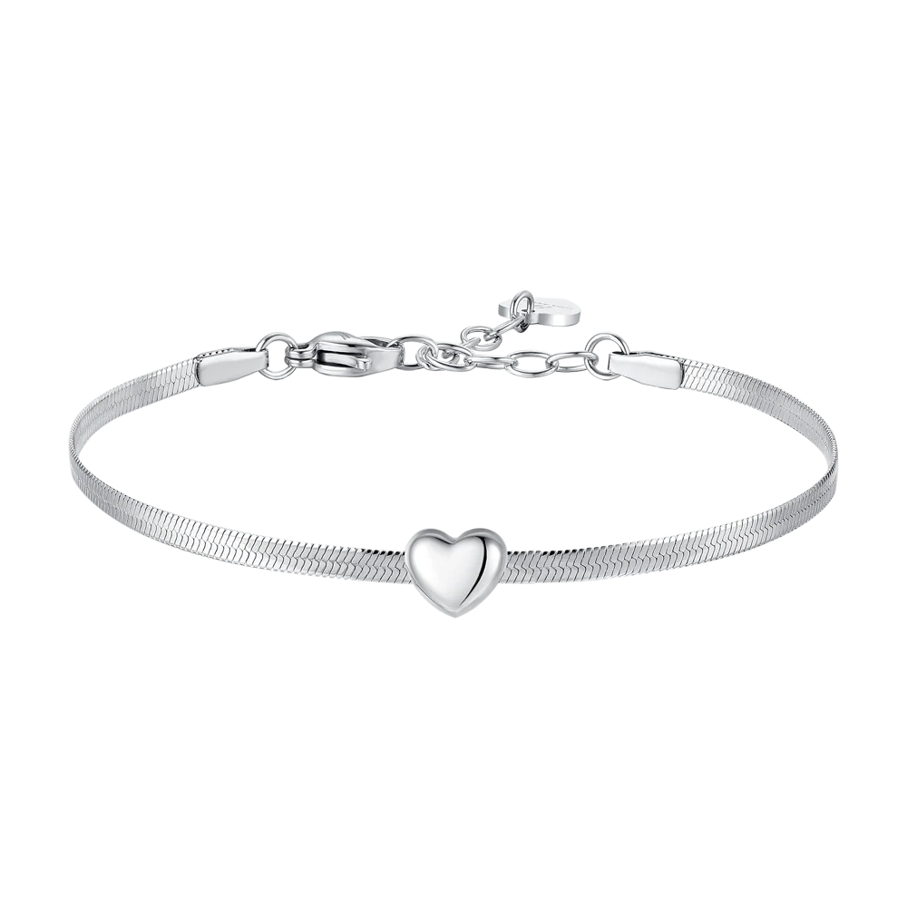 BRACCIALE DONNA IN ACCIAIO CON CUORE