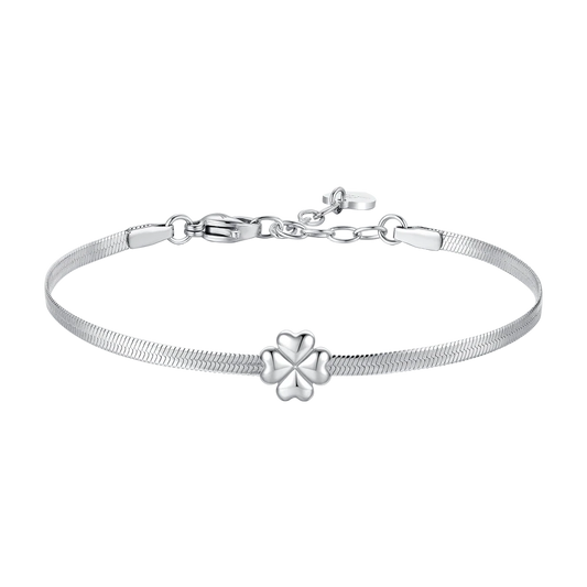 BRACCIALE DONNA IN ACCIAIO CON QUADRIFOGLIO