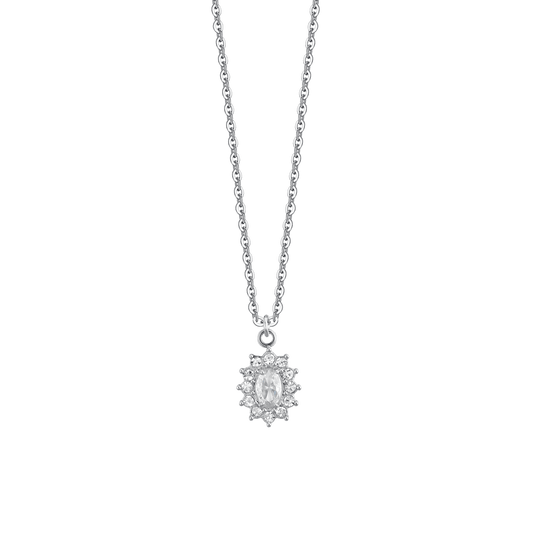 COLLANA DONNA IN ACCIAIO CRISTALLI E ZIRCONE BIANCO