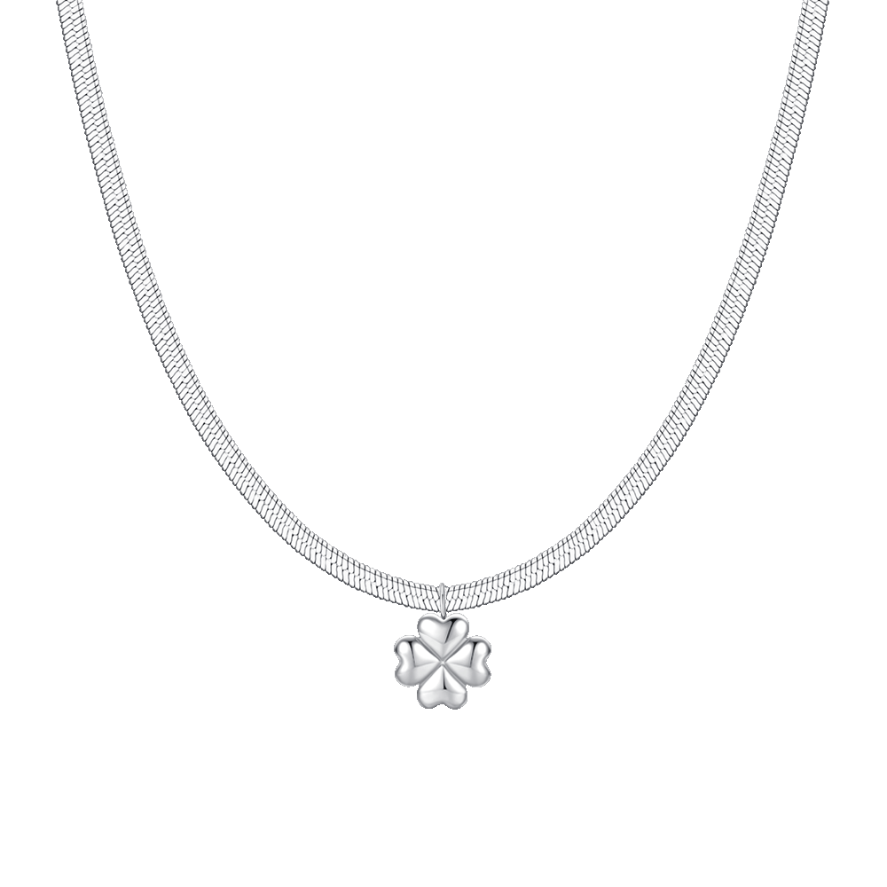COLLANA DONNA IN ACCIAIO CON QUADRIFOGLIO
