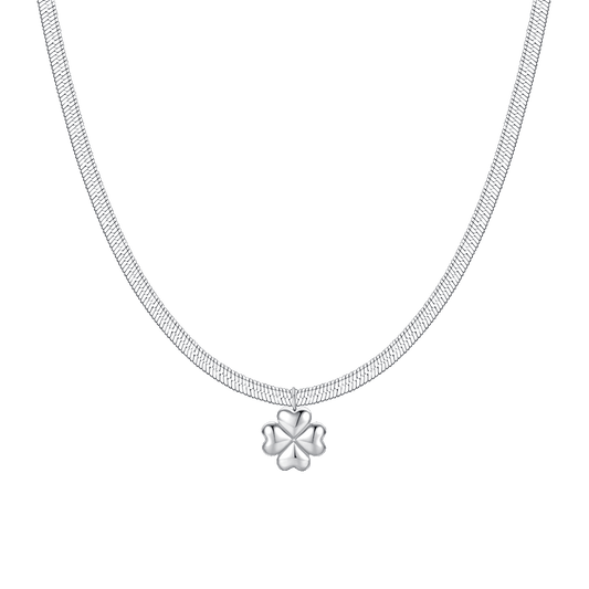 COLLANA DONNA IN ACCIAIO CON QUADRIFOGLIO
