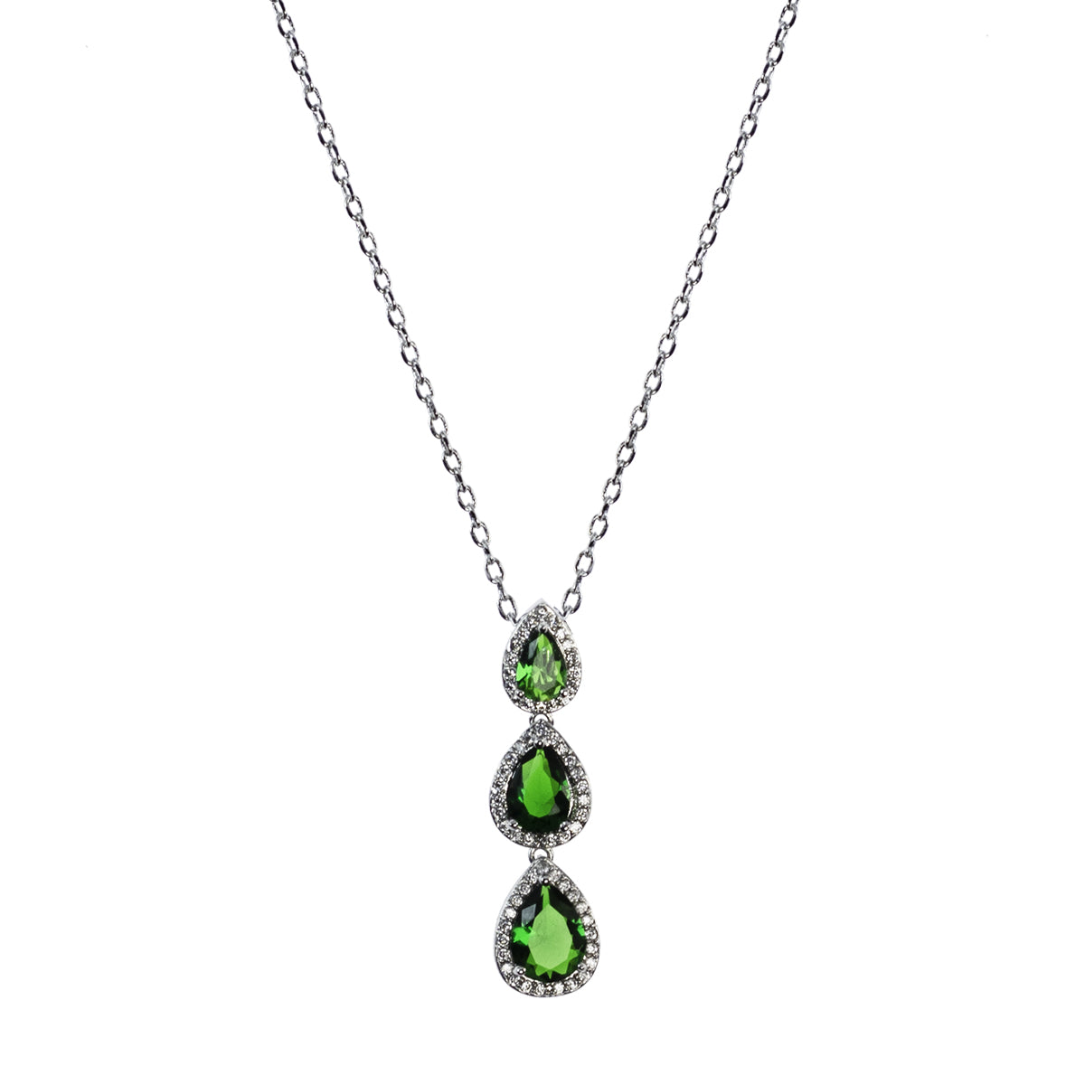 Collana in metallo anallergico con zirconi e vera placcatura oro Bianco – CL5064S