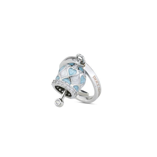 Anello con campanella portafortuna azzurra
