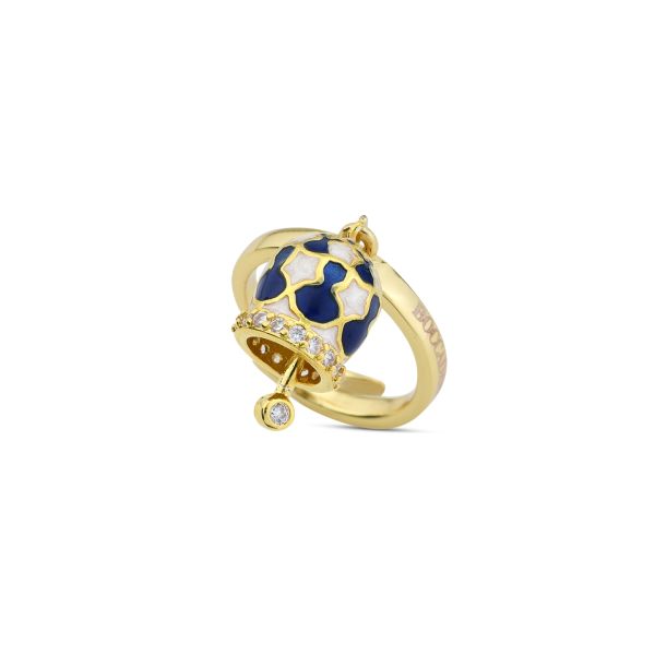 Anello placcato oro giallo con campanella portafortuna