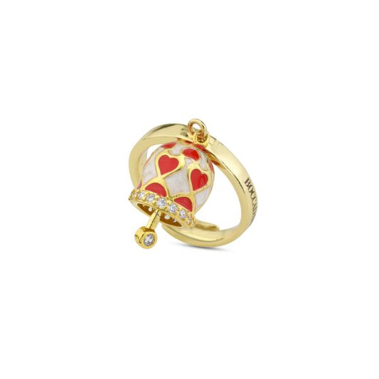Anello placcato oro giallo con campanella portafortuna