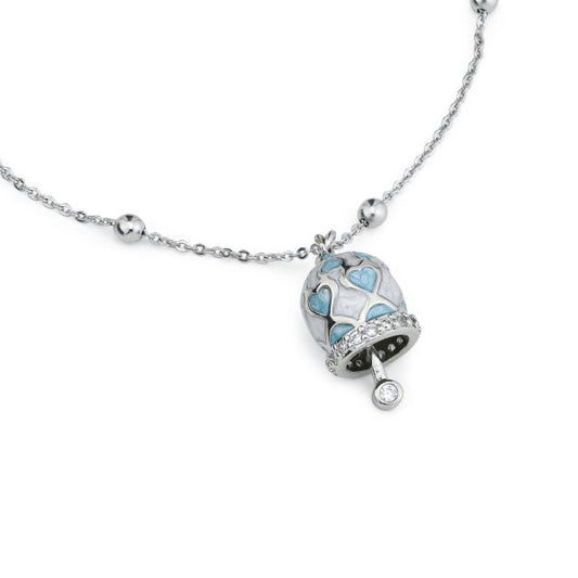 Bracciale con campanella portafortuna azzurra