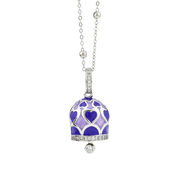 Collana campanella smaltate a mano e zirconi