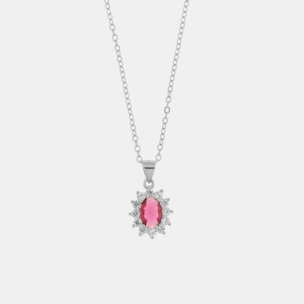 Collana in argento 925 con zircone centrale