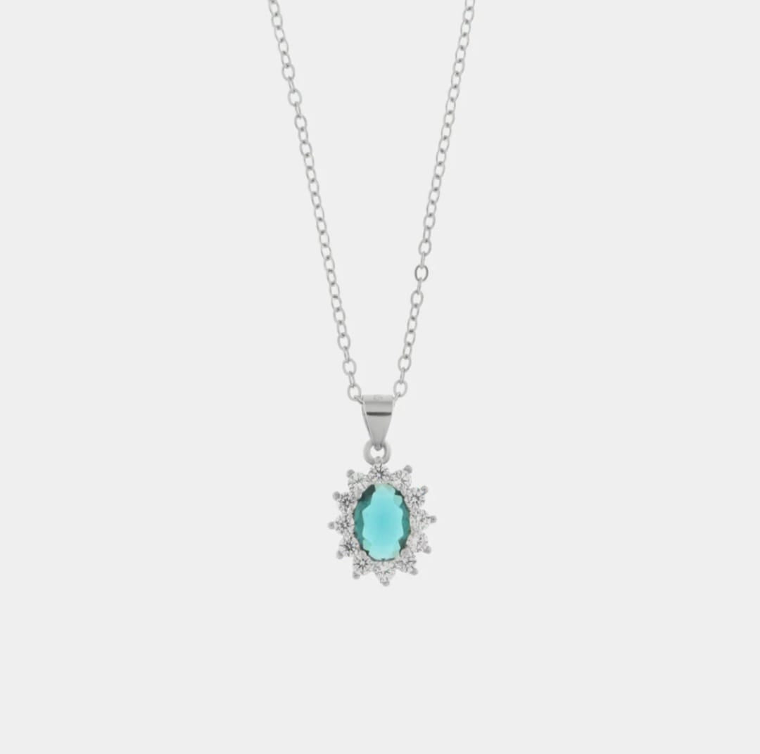 Collana in argento 925 con zircone centrale