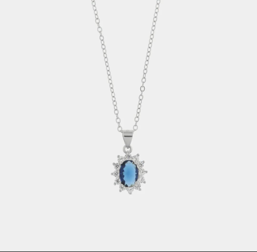 Collana in argento 925 con zircone centrale