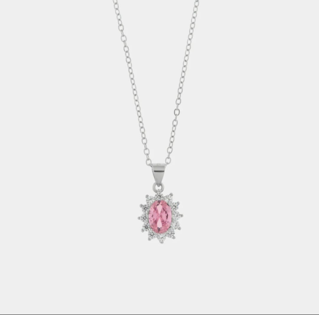 Collana in argento 925 con zircone centrale