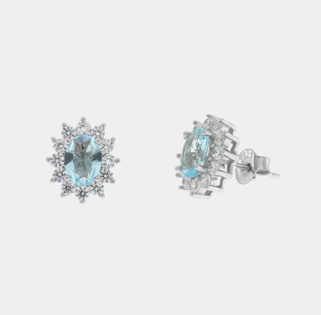 Orecchini in argento 925 con zircone centrale