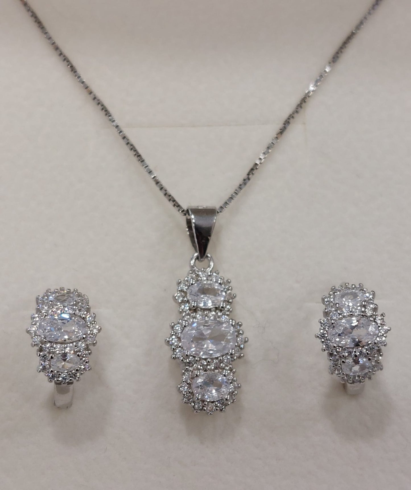 Parure trilogy  in argento 925 con zirconi