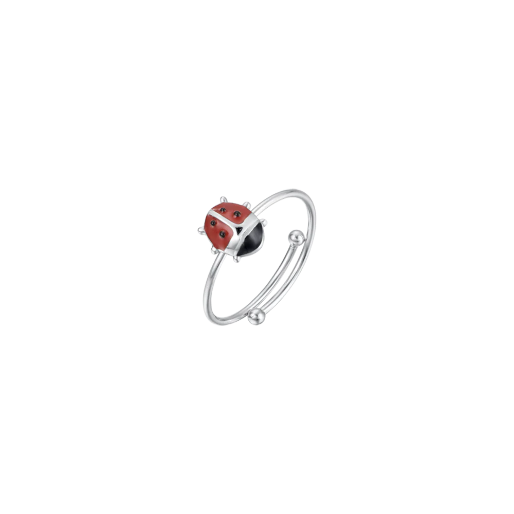ANELLO BAMBINA IN ACCIAIO CON COCCINELLA