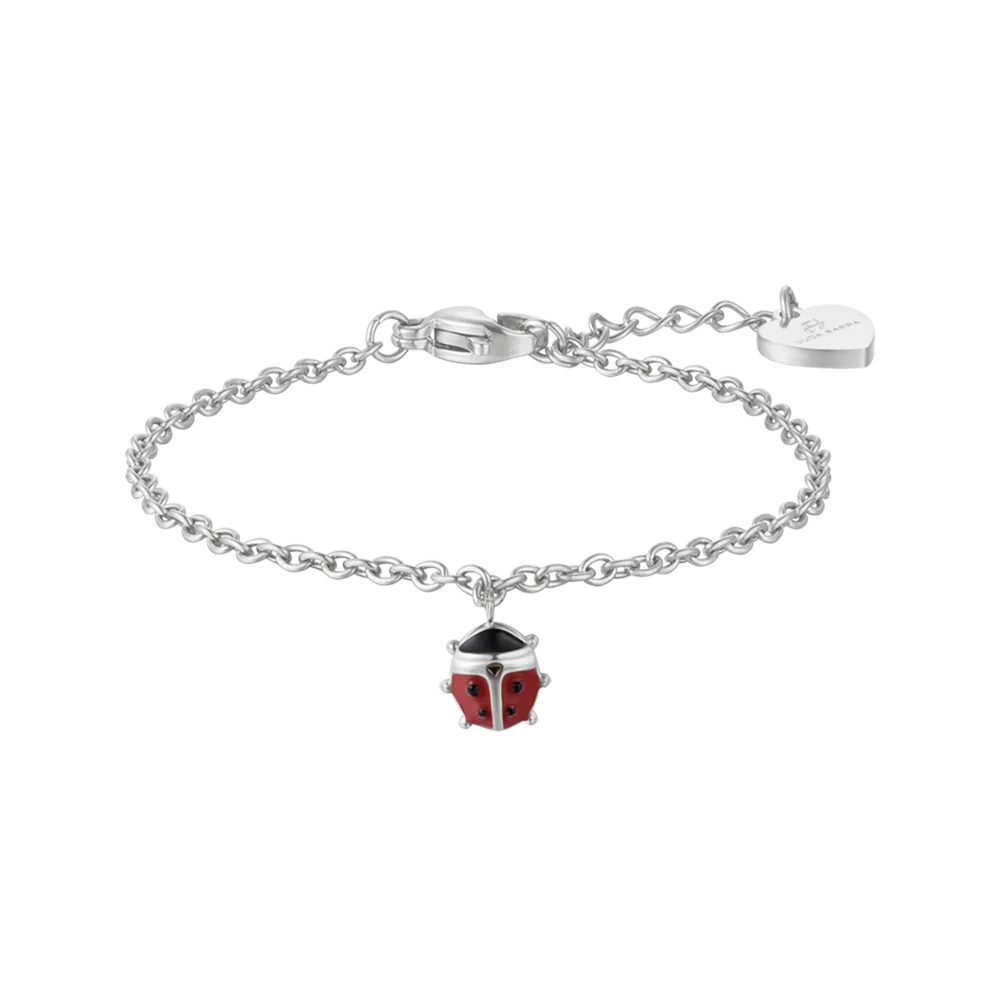 BRACCIALE BAMBINA IN ACCIAIO CON COCCINELLA