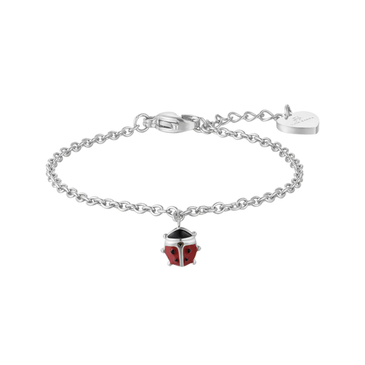 BRACCIALE BAMBINA IN ACCIAIO CON COCCINELLA